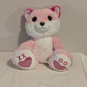 Aurora. Pink and White Plush Fox Stuffed Toy. Soft And Cuddly. Plastic Eyes .